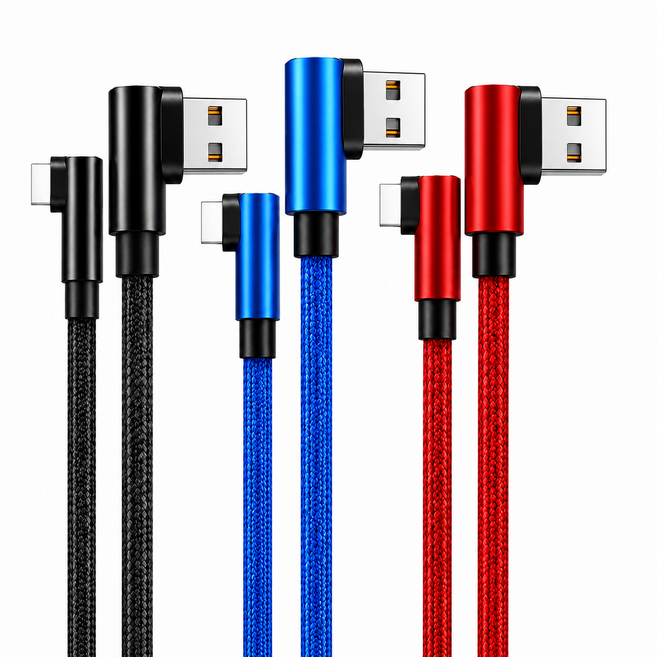 AWMVS 雙L彎頭充電線 1M 適用IPhone安卓 TYPE-C 充電線, 1個, TYPE-C線