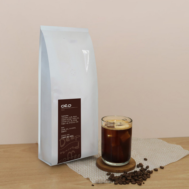 딥마인드 ORO 100% 스페셜티 블랜드 드립커피 더치 커피원두 원두홀빈, 1개, 500g, 모카포트