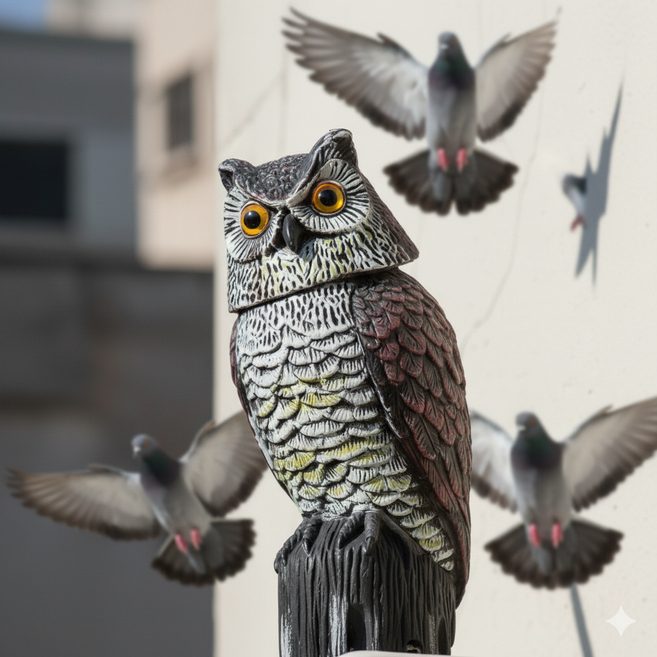 비둘기퇴치 회전형 부엉이모형, 1개