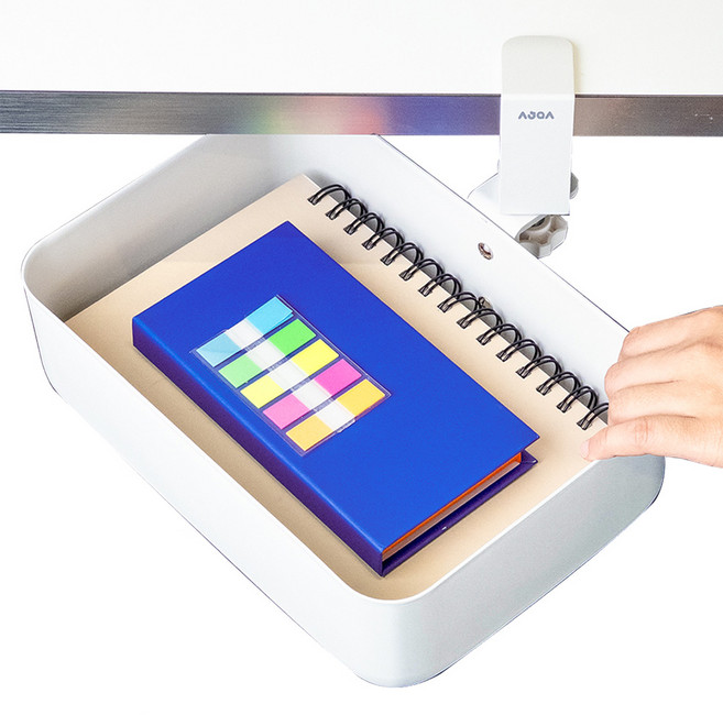 숨틈 탄탄한 공중부양 데스크 오거나이저, 2개, 화이트