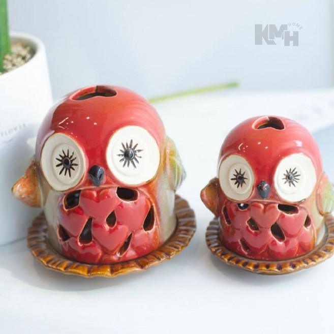 부엉이 초 홀더 도자기캔들홀더, 대