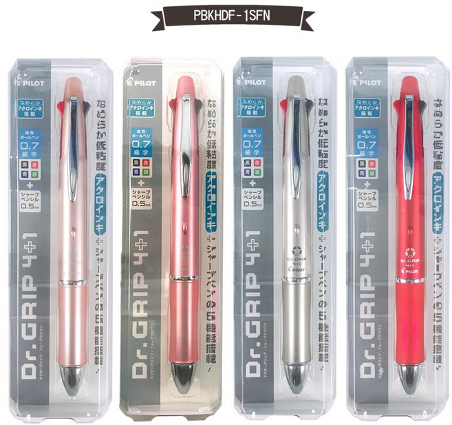 PILOT Dr.GRIP 4+1 健握香檳金 CG 4色多功能筆 0.7mm 0.5mm 筆芯 日本製, 嫩粉BP, 1個