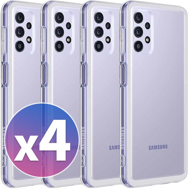 스톤스틸 2+2 갤럭시 A33 5G 투명 젤리 심플 베이직 케이스 4개