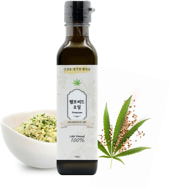 햄프씨드 오일 180ml 1병 저온압착 햄프씨드유 대마종자유 대마 종자 오일, 1개