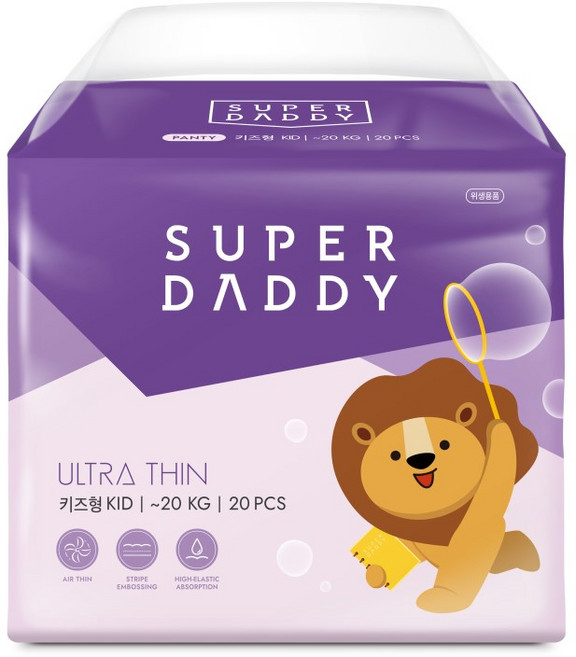 슈퍼대디 울트라씬 팬티형 기저귀 키즈형, 키즈형(Kid), 20매
