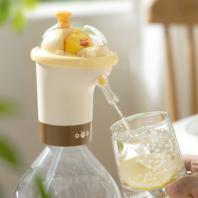 SMABAT 자동 워터 펌프 충전식 생수펌프 무소음 생수통펌프 Type-C 충전 50cm 급수 호스, 1개, 18.9L, 옐로우