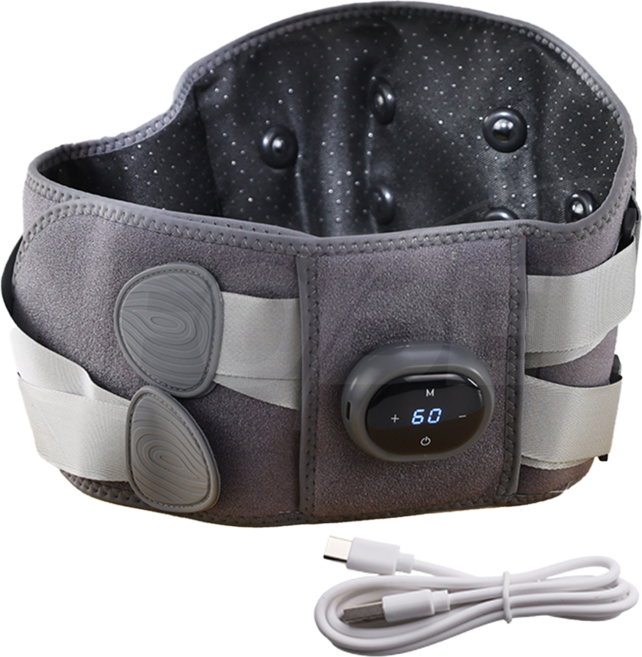 [TV홈쇼핑정품 인포벨]독일 아토만 온열 마사지 벨트 찜질 진동 자석 원적외선 무선 마사지기 안마기, 그레이