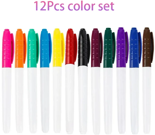 12 색/세트 울트라 파인 팁 0.5mm 건식 지우기 마커 학교 사무실 계획 화이트 보드 용 지울 수있는, 01 12 colors set