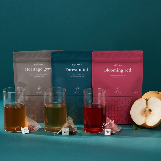 프리미엄 배 블렌딩티 티즌 나주 블렌드 티백 벌크패키지 3종 2.2g 15개입 생분해 티백, 헤리티지 그레이 Heritage grey, 1개