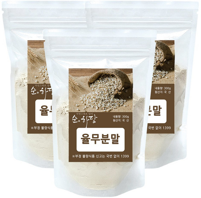 순하당 국산 생 율무 가루 분말, 300g, 3개