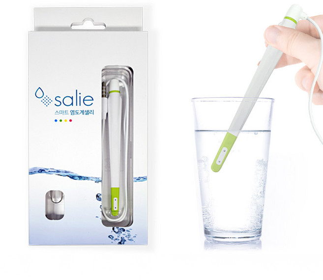 스마트염도계 고혈압관리 나트륨조절 염도측정기, 화이트그린, 1개