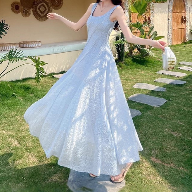 여성 롱원피스 민소매 여름 휴양지 바캉스 여행