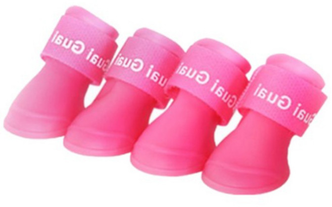 티티펫 캔디컬러 애견용 레인부츠, 핑크, 1개