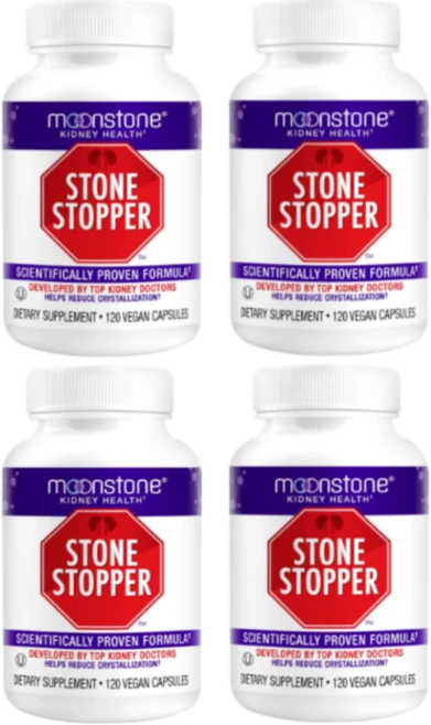 Moonstone 신장 결석 스토퍼 캡슐 120캡슐 결석 예방 정화 용해제 클린 해독 보조제 찬카 피에드라 대안 요로 증폭기 해독제 신장 의사 개발 pH균형 영양제 기타건강보조식품, 120정, 4개 - 쿠팡