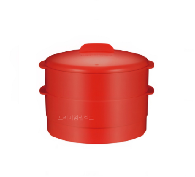 타파웨어 멀티 찜기 2단 레드, 1세트