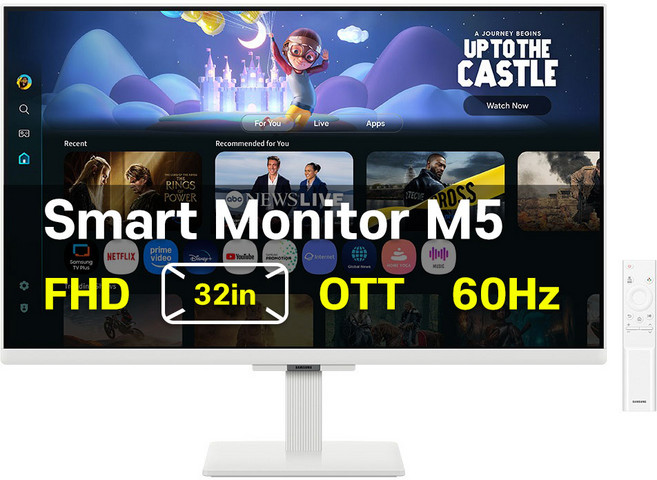 삼성 스마트 모니터 M5 FHD IPTV OTT 넷플릭스 유튜브, 32인치 / 화이트 (LS32DM503), 80.1cm