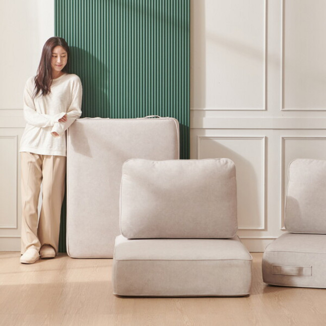 비앙스 캐리 아쿠아 패브릭 모듈 좌식소파, 오트밀