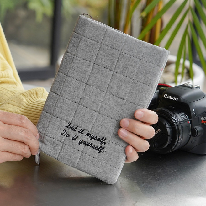 폭닥폭닥 자수 이니셜 가능한 남다른 북커버 파스텔 4종, 1개, 파스텔그레이