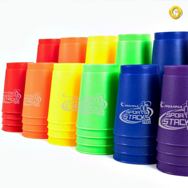 스포츠 스택스 스피드 컵 스태킹 아기 컵쌓기 놀이 게임, 옐로우, 1개