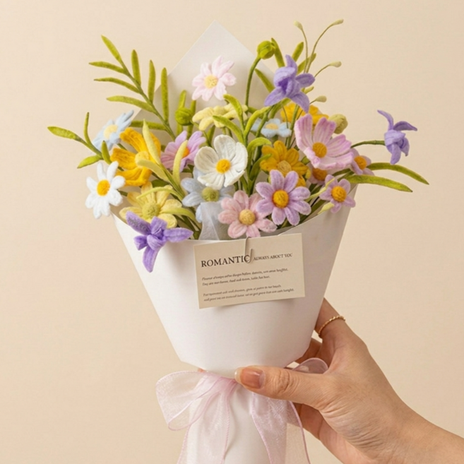 두두타운 모루 꽃다발 만들기 DIY 세트, 1세트, 파스텔