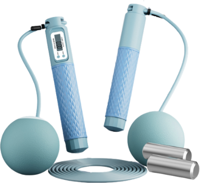 LEZER 電子計數負重跳繩 自由切換, 藍色, 1套