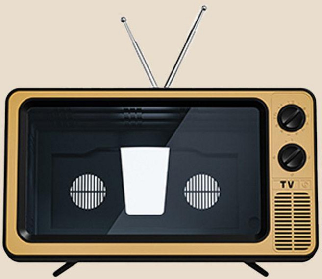 티비모양 스마트폰 화면 확대경 확대 우드 레트로 거치대 12인치 핸드폰 스크린, H. 업그레이드 버전 1 로즈 골드