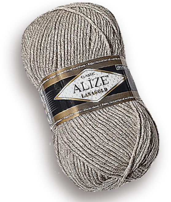 뜨개질 겨울 뜨개실 알리제 라나골드, 21 회색, 1개