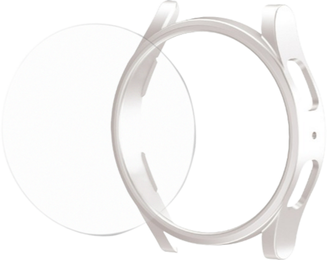 갤럭시워치 6 5 4 클래식 프로 범퍼 케이스 하프 프레임 액정보호 필름 투명케이스 40 44 43 47 42 46mm, 스타라이트