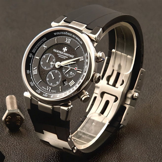 발키리 헤리티지 VALKYRIE HERITAGE V-7090SNS 남성용 시계 +실버메탈밴드 + 실리콘밴드