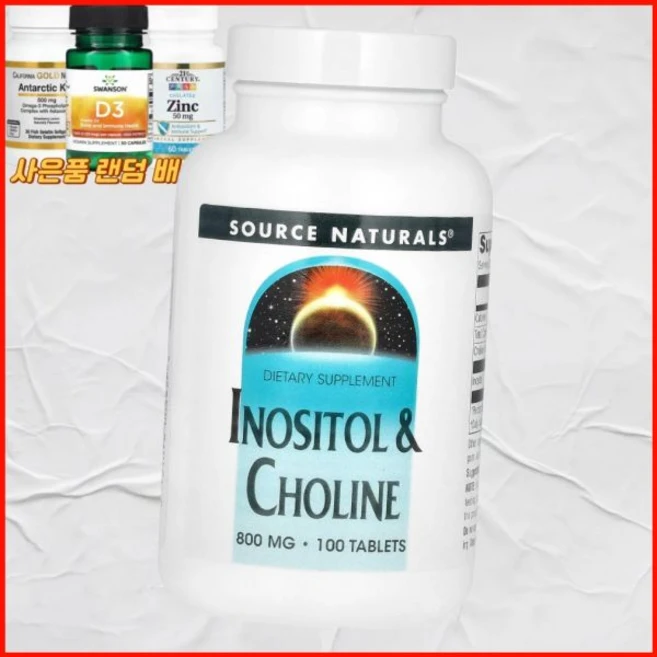 소스 내추럴스 이노시톨 & 콜린 800mg 100타블렛 X 3통, 3개, 100정 - 쿠팡