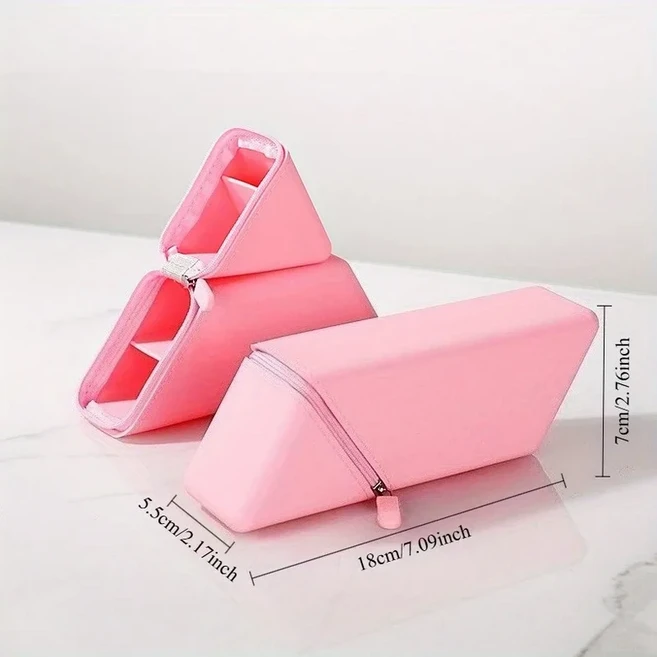 접이식 실리콘 펜 홀더-책상 학습 사무실을 위한 대용량 확장형 연필 컵 학생/교사를 위한 휴대용 선물, 02 pink