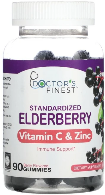 닥터스파이니스트 표준화 엘더베리 비타민 C 아연 베리 90 구미, 1개, 90정 - 쿠팡