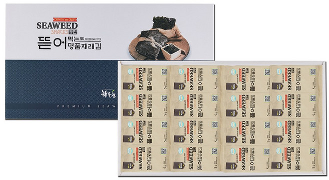 해울림 명품 곱창돌김 선물세트 부모님 명절 선물셋트 / 곱창돌도시락 김 5g x 32봉