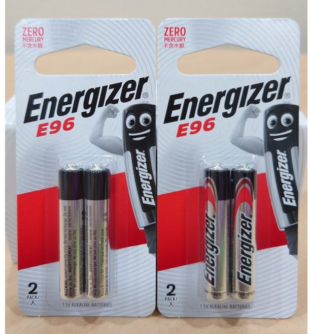 Energizer 勁量 6號鹼性電池 E96 - 各式電子產品適用, 1個裝, 2個