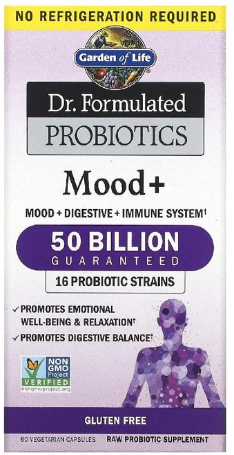 가든오브라이프 Dr. Formulated 프로바이오틱스 무드 플러스 500억 유산균 60베지캡슐, 1개, 60정 - 쿠팡