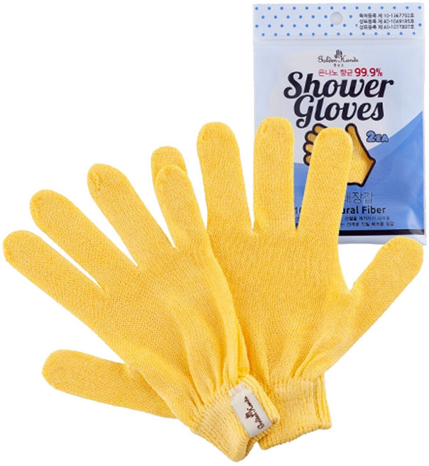 황금손 국내산 때장갑 때타올 샤워타월, 손가락, 2개입, 1개