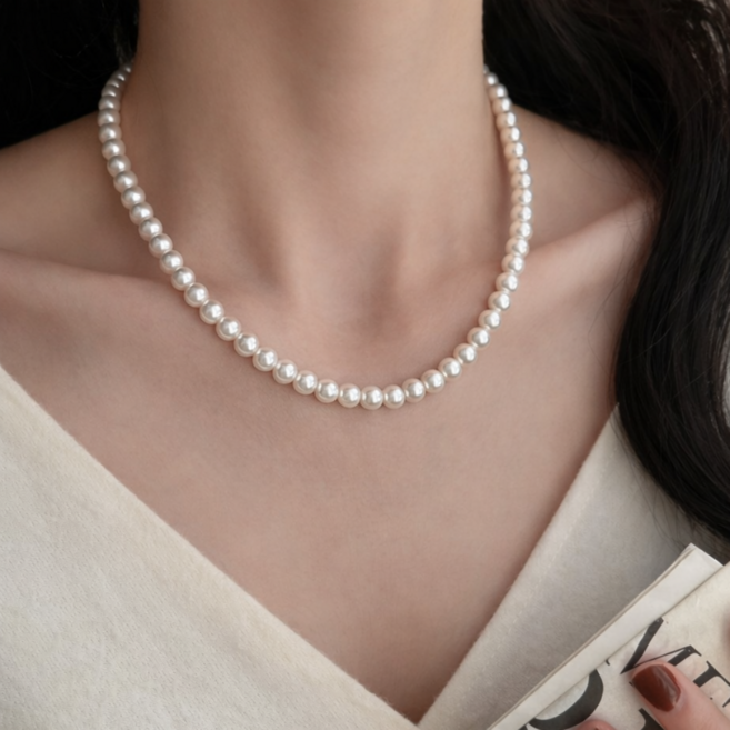 해리슬 고급 여성 진주 목걸이 쇄골라인 포인트 데일리 하객