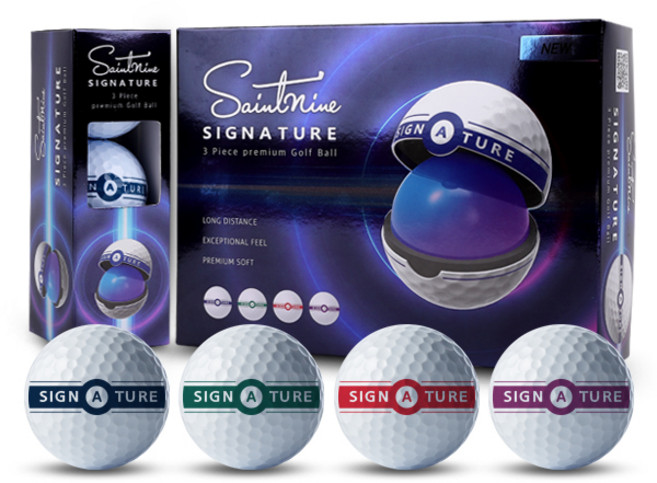 세인트나인 뉴 시그니처 퍼팅트랙 3피스 골프공 1더즌, 화이트, 12개입, 1개