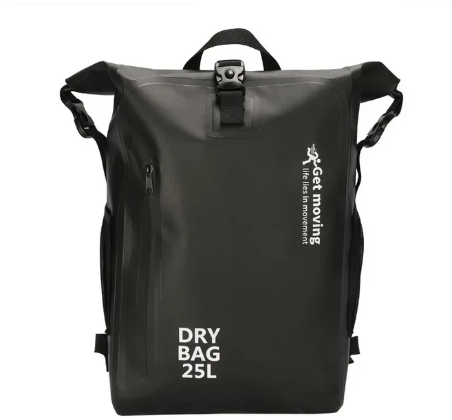 25L 수영 가방 건식 PVC 배낭 방수 양동이 자루 대형 강 트레킹 가방 래프팅 야외 여행 스포츠 보관 가방