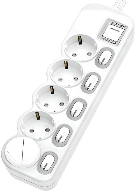 에코파워탭 국내 제조 개별 절전 과부하차단 멀티탭 5구 CSG-40425 + 안전커버, 2.5m, 혼합색상, 1개