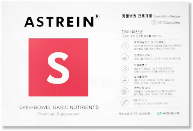 아스트레인 S 피부+유산균 보조제 60캡슐, 60정, 단품, 1개 - 쿠팡