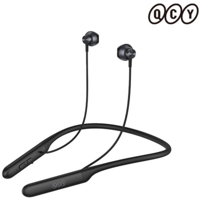 QCY 넥밴드 블루투스 이어폰, C1 (1년AS/한국정품), 블랙