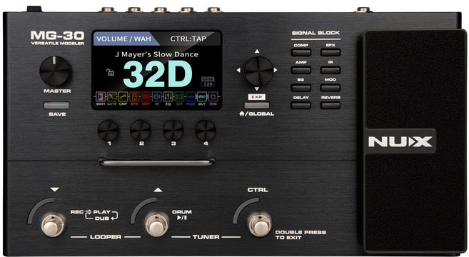 NUX MG-30 기타 멀티 이펙트 페달 기타/베이스/어쿠스 NUX MG-30 Guitar Multi-Effects Pedal Guitar/Bass/Acoustic Amp Mode, 1개