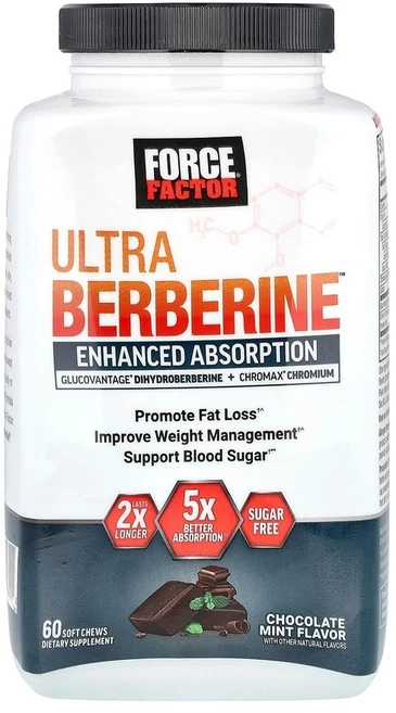 Force Factor Ultra Berberine™ 초콜릿 민트 소프트츄 60개, Force Factor 포스 팩터, 울트라 버베린, 초, 1개 - 쿠팡