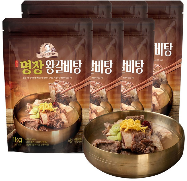 [이가네식품] 이재수명장 명인의 프리미엄 명장왕갈비탕 1-2인분, 6개, 1kg