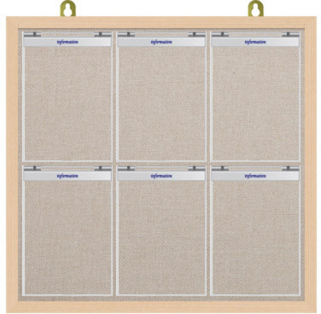 제이에스칠판 아크릴 덮게(뚜껑) A4 게시판 2열6구 840x770mm, 베이지색, 메이플