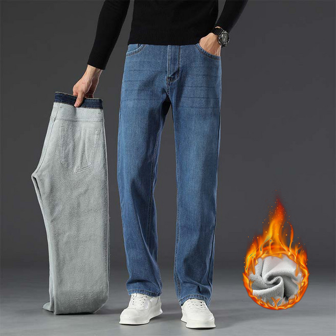 wassup 남자 여름 청바지 스판 일자핏 쿨링 얇은 빅싸이즈 남성 바지 통바지