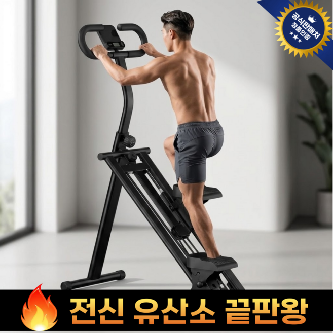 TS핏 마운틴 클라이머 천국의계단 가정용 운동기구 전신 유산소 다이어트 실내 홈트, 블랙