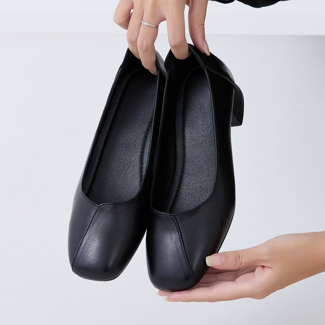 제이슈 천연소가죽 르엔 스퀘어토 단화 3.5cm