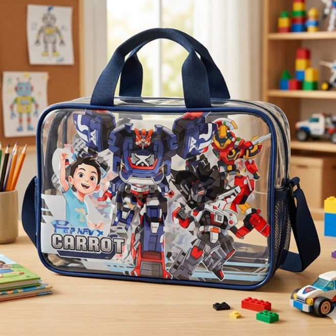 헬로카봇 펜타스톰 키즈 투명 다용도 비치백 수영 가방 수영장 바캉스용